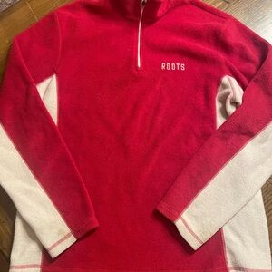 Roots Red and Cream Pullover